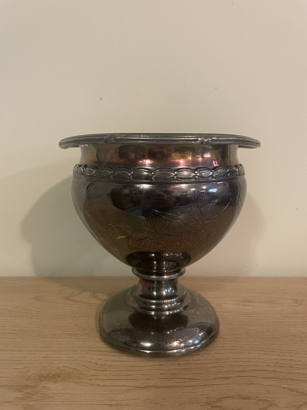 VTG Reed & Barton Silverplated Footed Waste Bowl Chalice Cup 5.5”H READ